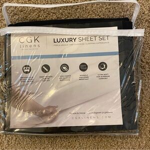 CGK Linens Flat Sheet, black, new in package, never used, full size
